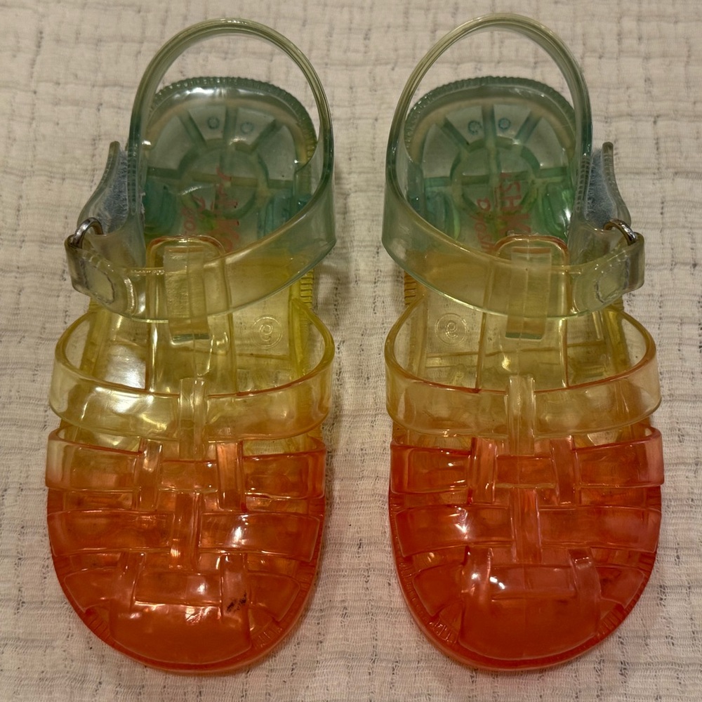OshKosh Toddler Rainbow Jelly Sandals Size 6
